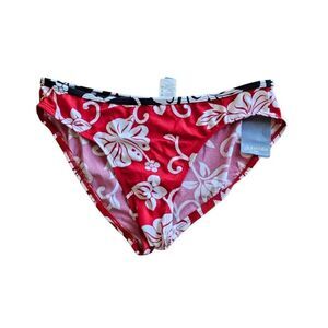 Vintage st johns bay womens Sz 10 red white  floral  bikini bottom new
